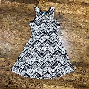 Black and White Patterned Skater Dress
